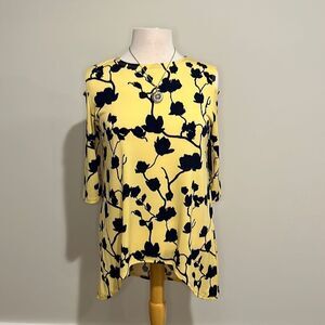 Yellow Floral Open-Shoulder Top